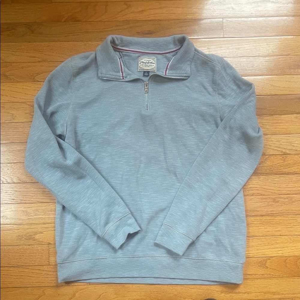 Soft Half-Zip Pullover Sweatshirt - Light Blue
